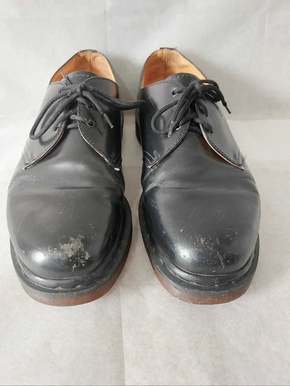 Dr Martens Men 1461 VTG Chunky Lace-up Oxford Shoes Size 10 Black Leather 90s
